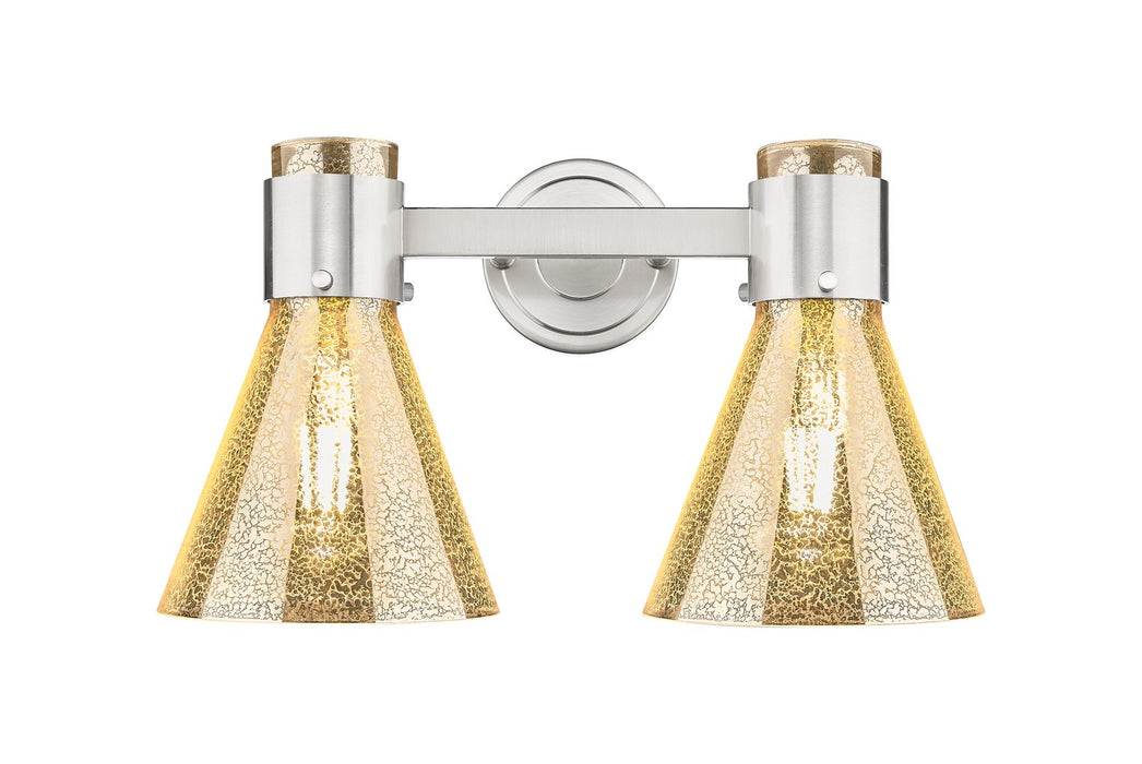 Innovations 464-2W-SN-G464C-7ME Two Light Bath Vanity, Satin Nickel