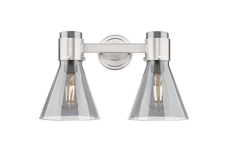 Innovations 464-2W-SN-G464C-7SM Two Light Bath Vanity, Satin Nickel