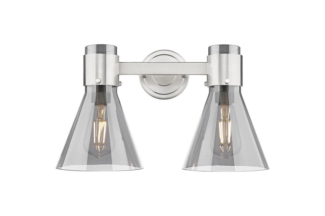Innovations 464-2W-SN-G464C-7SM Two Light Bath Vanity, Satin Nickel