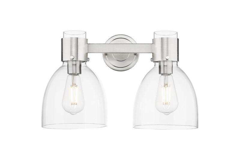Innovations 464-2W-SN-G464D-7CL Two Light Bath Vanity, Satin Nickel