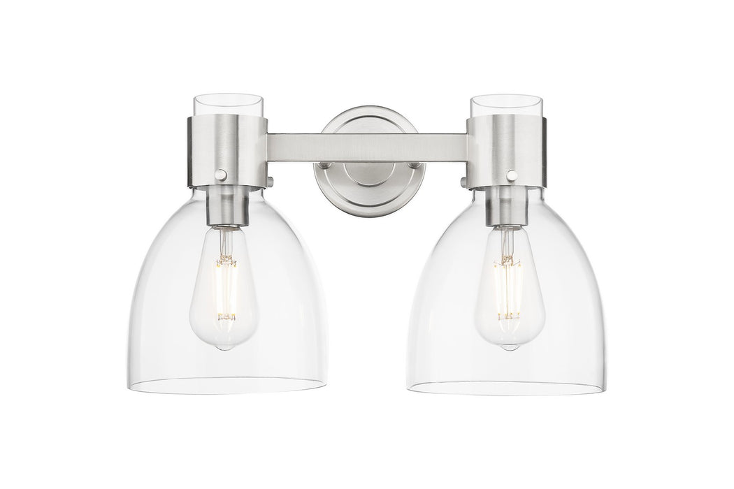 Innovations 464-2W-SN-G464D-7CL Two Light Bath Vanity, Satin Nickel