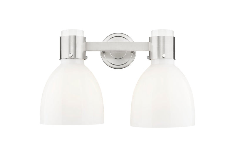 Innovations 464-2W-SN-G464D-7GW Two Light Bath Vanity, Satin Nickel