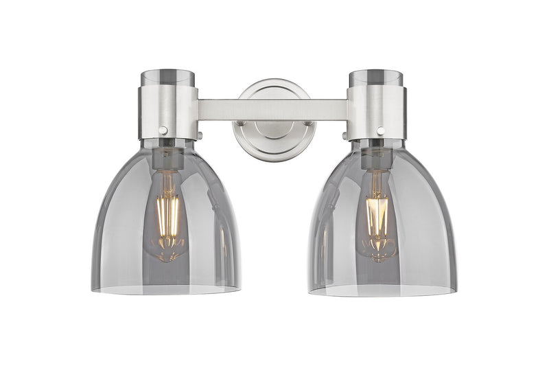 Innovations 464-2W-SN-G464D-7SM Two Light Bath Vanity, Satin Nickel