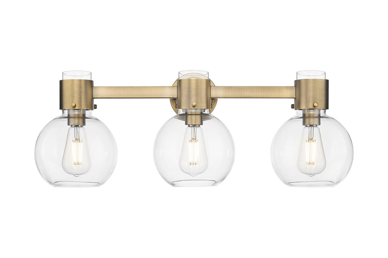Innovations 464-3W-BB-G464B-7CL Three Light Bath Vanity, Brushed Brass