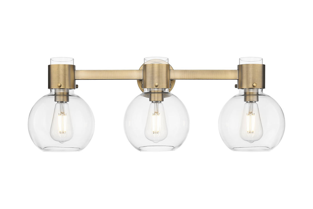 Innovations 464-3W-BB-G464B-7CL Three Light Bath Vanity, Brushed Brass
