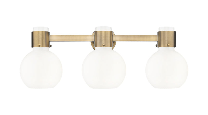 Innovations 464-3W-BB-G464B-7GW Three Light Bath Vanity, Brushed Brass