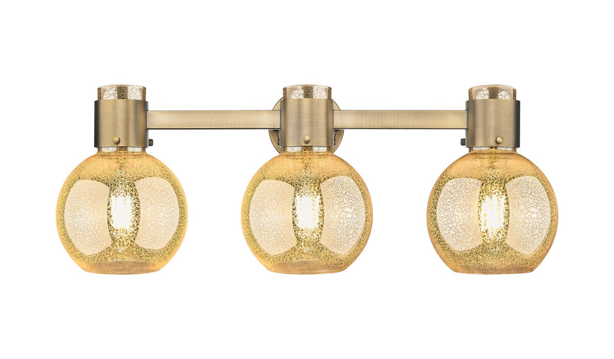 Innovations 464-3W-BB-G464B-7ME Three Light Bath Vanity, Brushed Brass