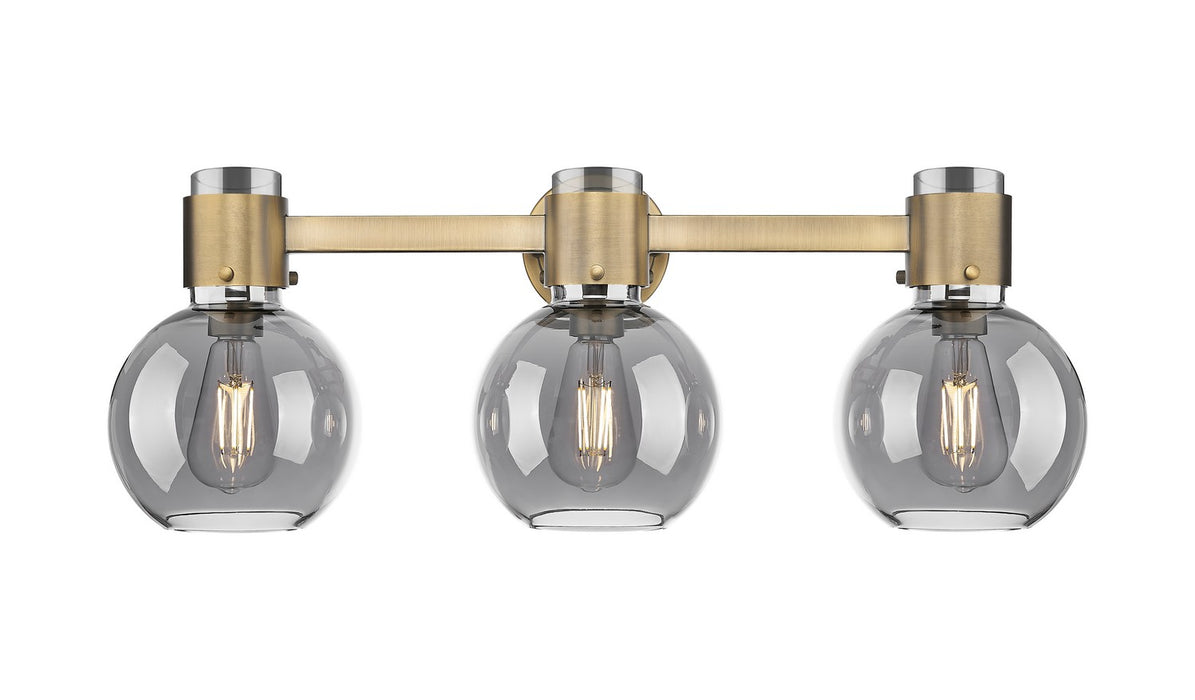 Innovations 464-3W-BB-G464B-7SM Three Light Bath Vanity, Brushed Brass