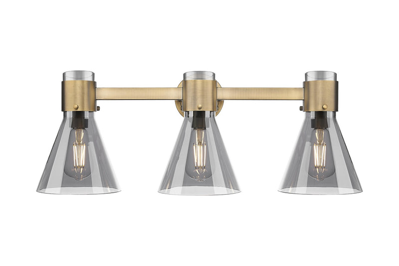 Innovations 464-3W-BB-G464C-7SM Three Light Bath Vanity, Brushed Brass