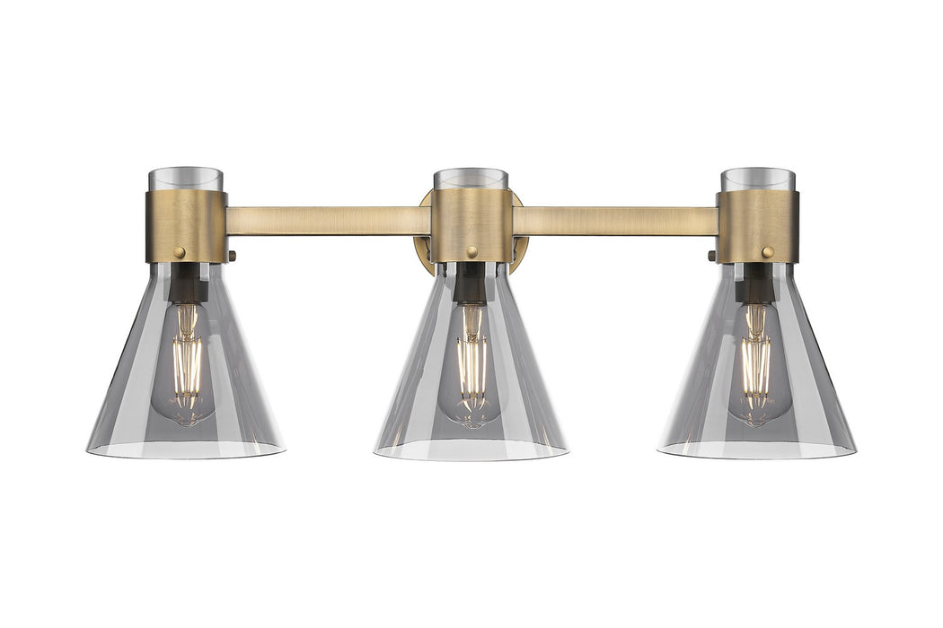 Innovations 464-3W-BB-G464C-7SM Three Light Bath Vanity, Brushed Brass