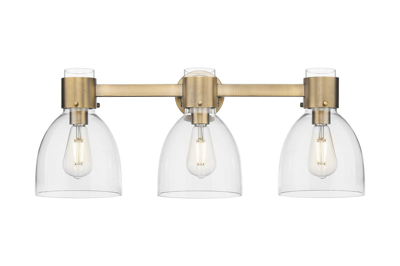 Innovations 464-3W-BB-G464D-7CL Three Light Bath Vanity, Brushed Brass