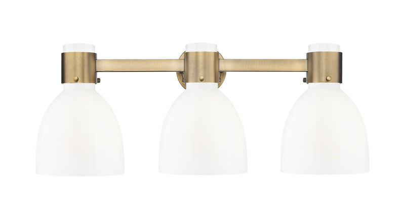 Innovations 464-3W-BB-G464D-7GW Three Light Bath Vanity, Brushed Brass