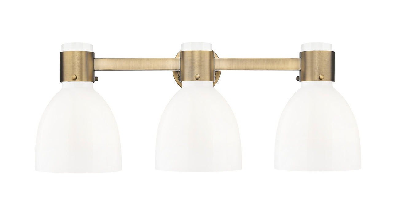 Innovations 464-3W-BB-G464D-7GW Three Light Bath Vanity, Brushed Brass
