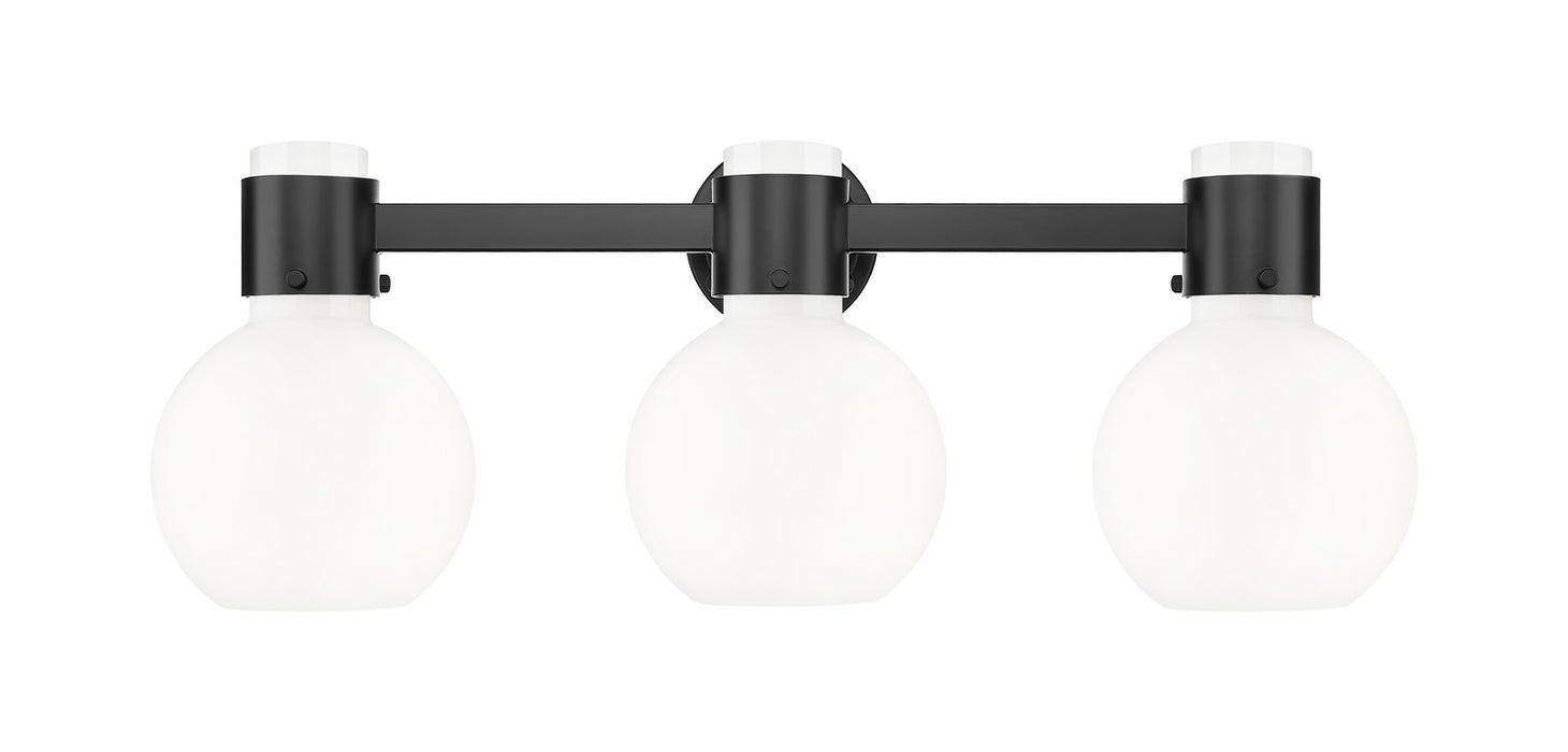 Innovations 464-3W-BK-G464B-7GW Three Light Bath Vanity, Matte Black