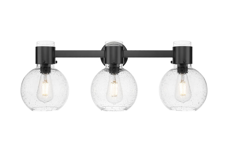 Innovations 464-3W-BK-G464B-7SDY Three Light Bath Vanity, Matte Black