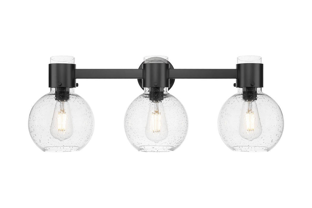 Innovations 464-3W-BK-G464B-7SDY Three Light Bath Vanity, Matte Black