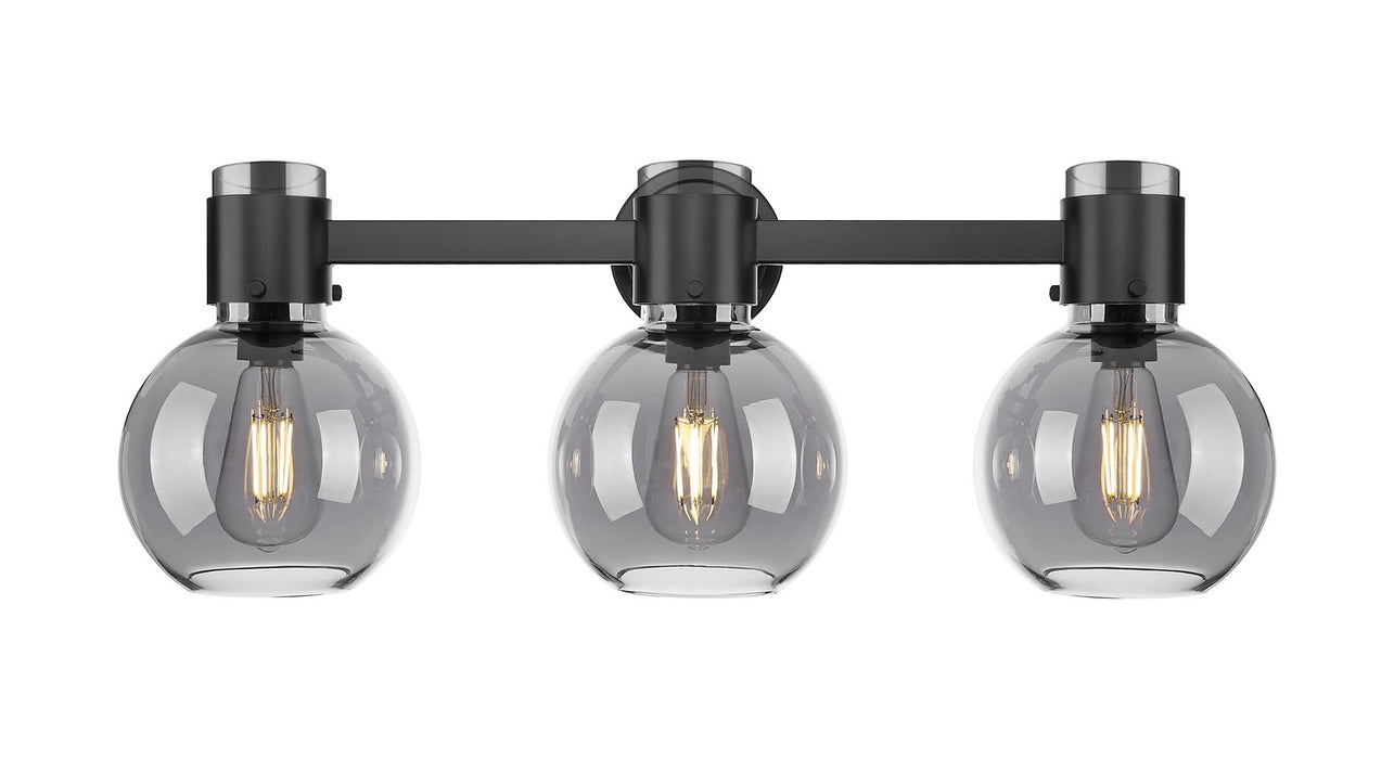 Innovations 464-3W-BK-G464B-7SM Three Light Bath Vanity, Matte Black