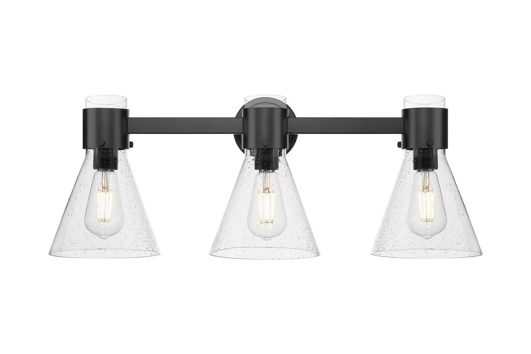 Innovations 464-3W-BK-G464C-7SDY Three Light Bath Vanity, Matte Black