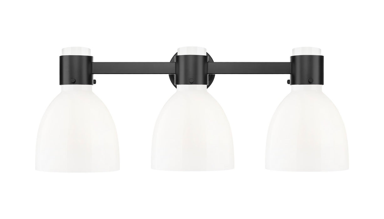 Innovations 464-3W-BK-G464D-7GW Three Light Bath Vanity, Matte Black