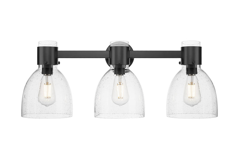Innovations 464-3W-BK-G464D-7SDY Three Light Bath Vanity, Matte Black
