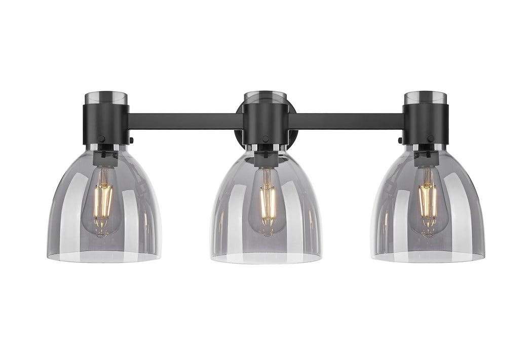 Innovations 464-3W-BK-G464D-7SM Three Light Bath Vanity, Matte Black