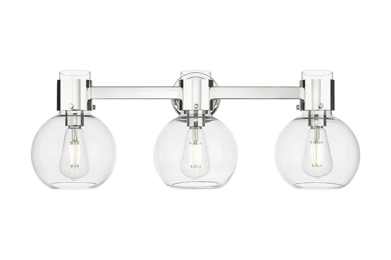 Innovations 464-3W-PN-G464B-7CL Three Light Bath Vanity, Polished Nickel