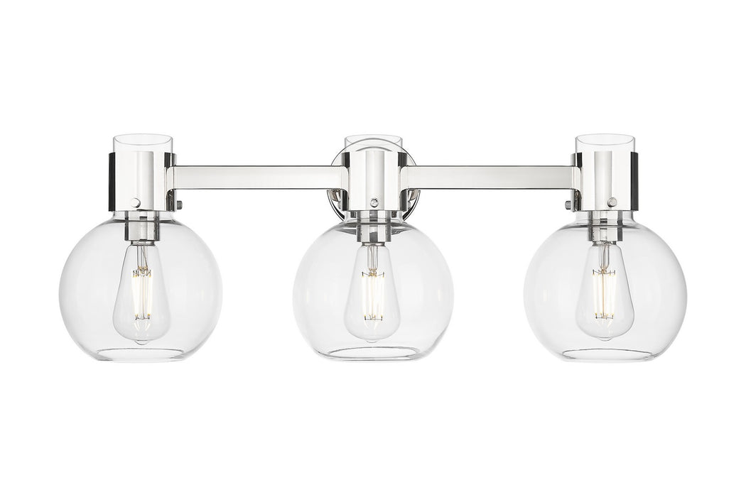 Innovations 464-3W-PN-G464B-7CL Three Light Bath Vanity, Polished Nickel
