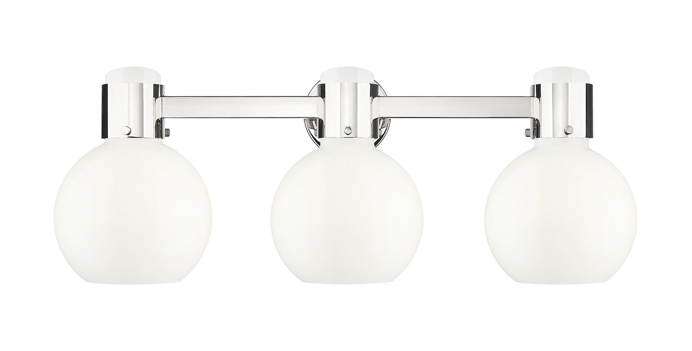 Innovations 464-3W-PN-G464B-7GW Three Light Bath Vanity, Polished Nickel