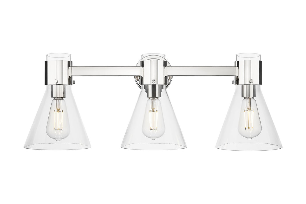Innovations 464-3W-PN-G464C-7CL Three Light Bath Vanity, Polished Nickel