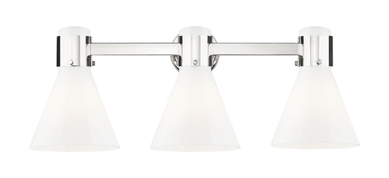 Innovations 464-3W-PN-G464C-7GW Three Light Bath Vanity, Polished Nickel