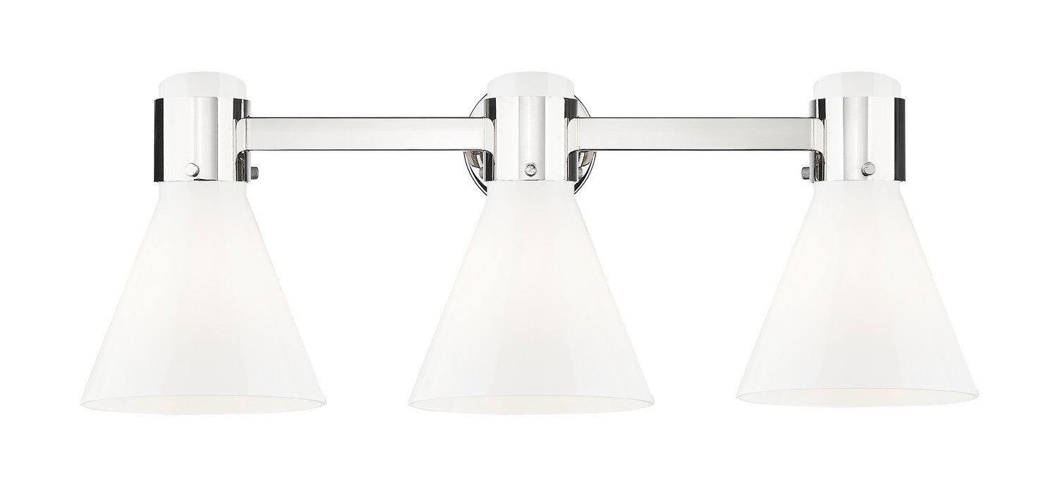 Innovations 464-3W-PN-G464C-7GW Three Light Bath Vanity, Polished Nickel