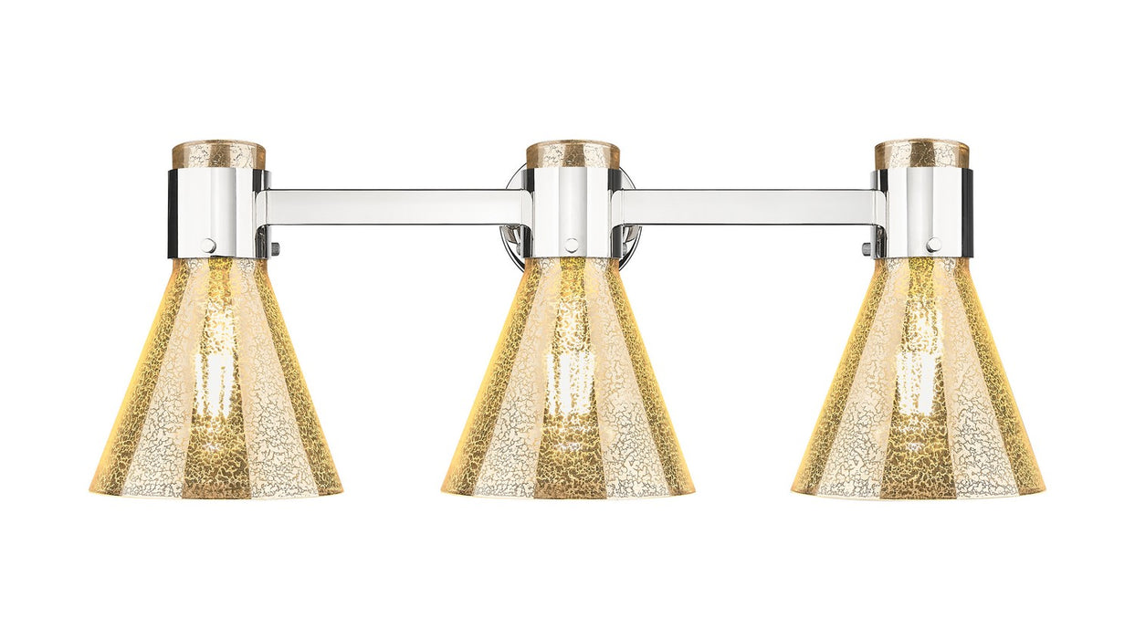 Innovations 464-3W-PN-G464C-7ME Three Light Bath Vanity, Polished Nickel