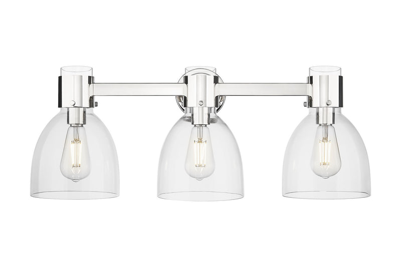 Innovations 464-3W-PN-G464D-7CL Three Light Bath Vanity, Polished Nickel