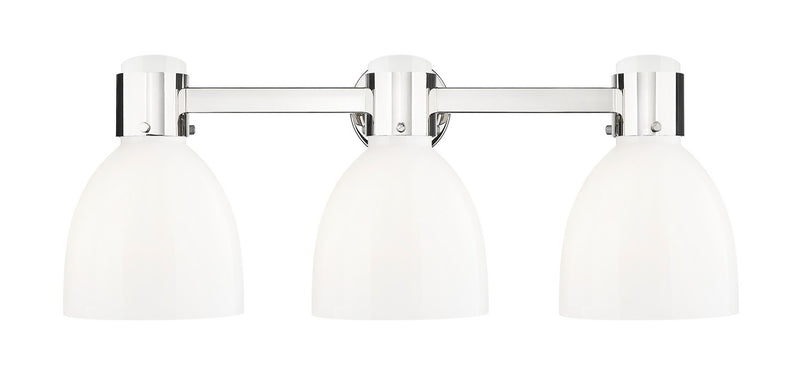 Innovations 464-3W-PN-G464D-7GW Three Light Bath Vanity, Polished Nickel