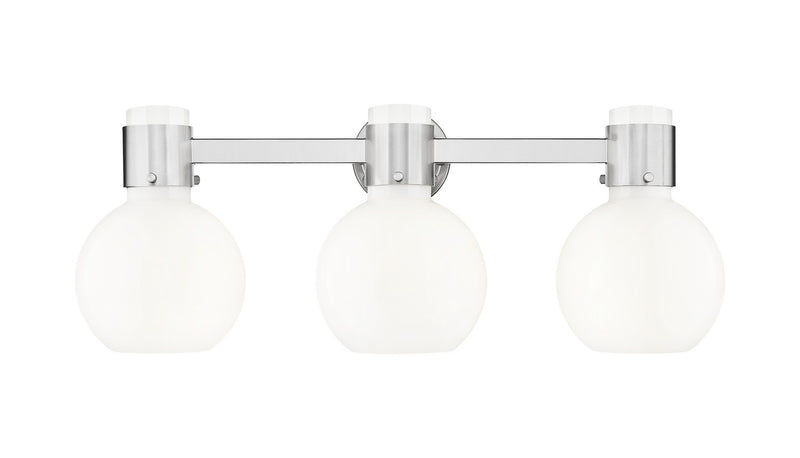 Innovations 464-3W-SN-G464B-7GW Three Light Bath Vanity, Brushed Satin Nickel