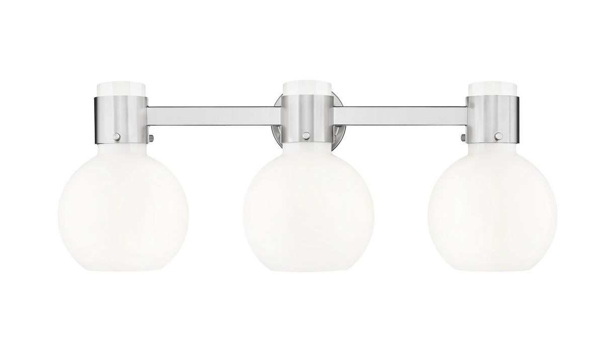 Innovations 464-3W-SN-G464B-7GW Three Light Bath Vanity, Brushed Satin Nickel