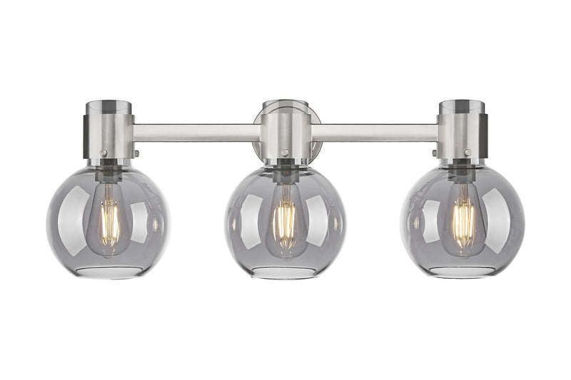 Innovations 464-3W-SN-G464B-7SM Three Light Bath Vanity, Brushed Satin Nickel