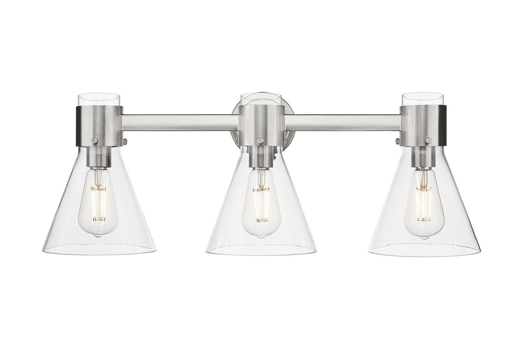 Innovations 464-3W-SN-G464C-7CL Three Light Bath Vanity, Satin Nickel