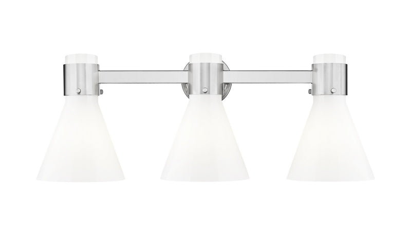 Innovations 464-3W-SN-G464C-7GW Three Light Bath Vanity, Satin Nickel
