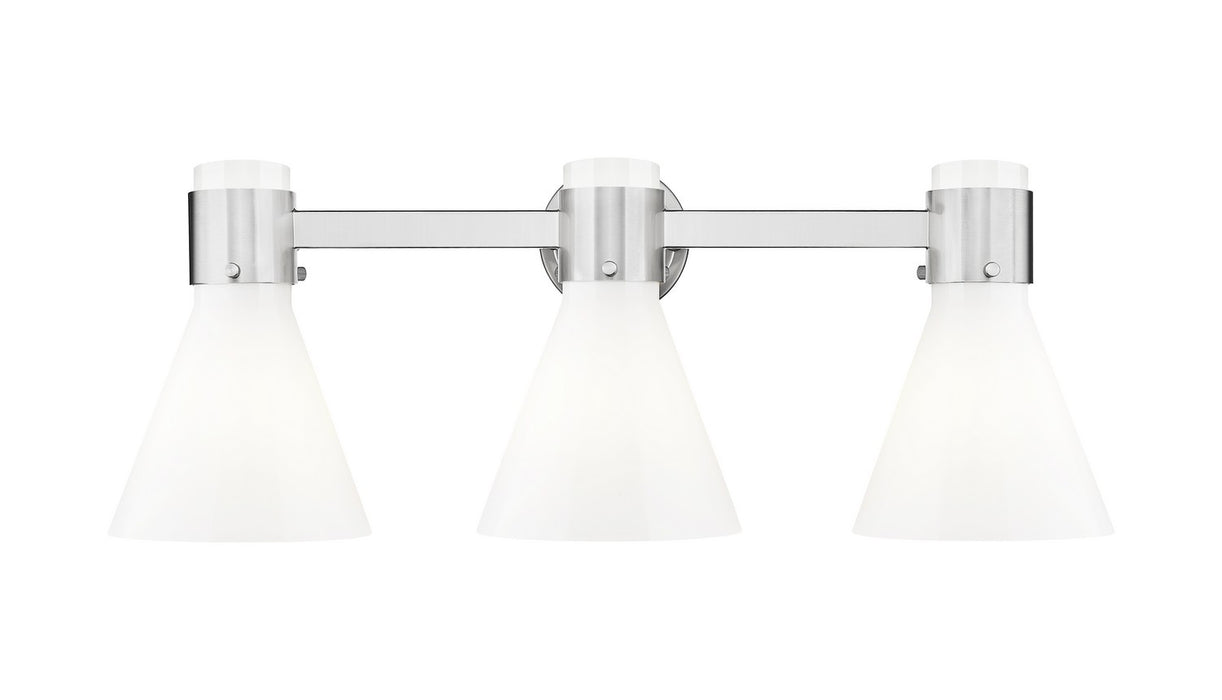 Innovations 464-3W-SN-G464C-7GW Three Light Bath Vanity, Satin Nickel