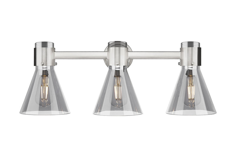 Innovations 464-3W-SN-G464C-7SM Three Light Bath Vanity, Satin Nickel