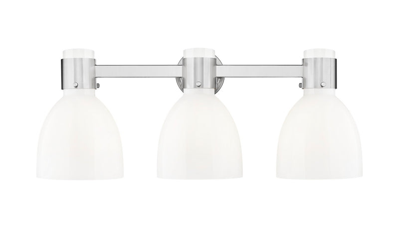 Innovations 464-3W-SN-G464D-7GW Three Light Bath Vanity, Satin Nickel
