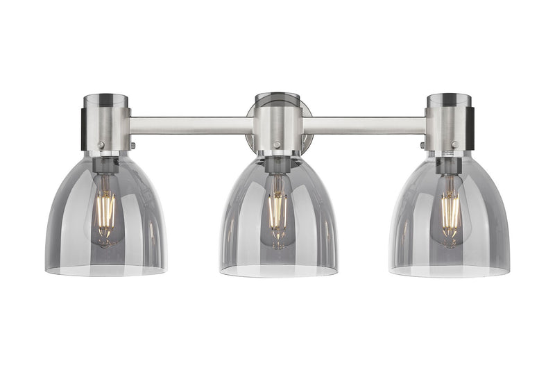Innovations 464-3W-SN-G464D-7SM Three Light Bath Vanity, Satin Nickel