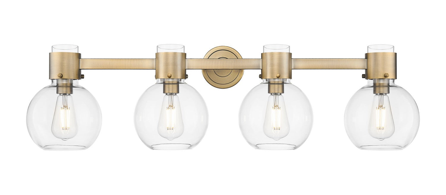 Innovations 464-4W-BB-G464B-7CL Four Light Bath Vanity, Brushed Brass