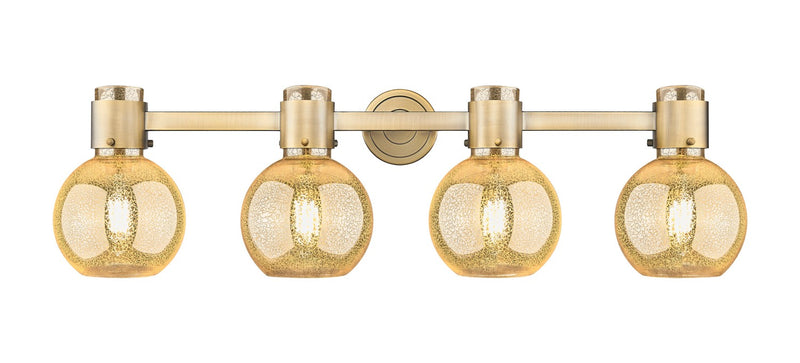 Innovations 464-4W-BB-G464B-7ME Four Light Bath Vanity, Brushed Brass