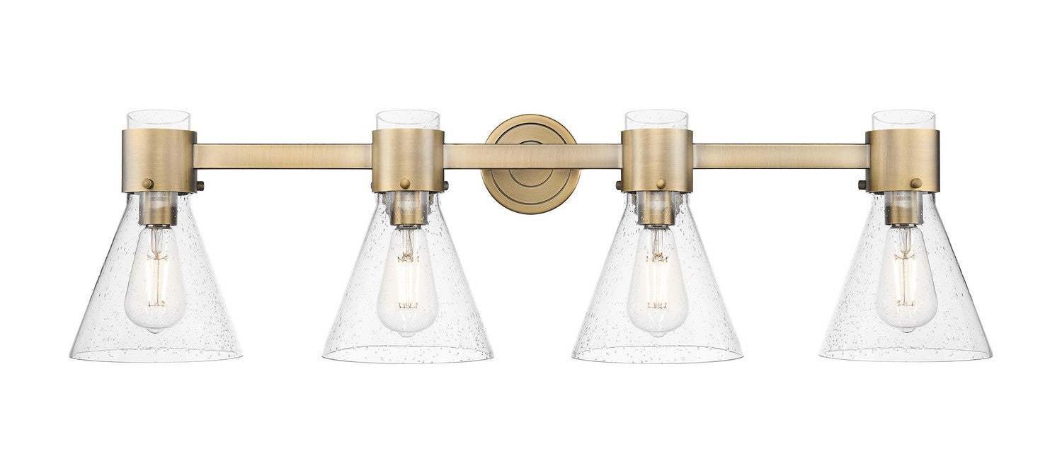 Innovations 464-4W-BB-G464C-7SDY Four Light Bath Vanity, Brushed Brass
