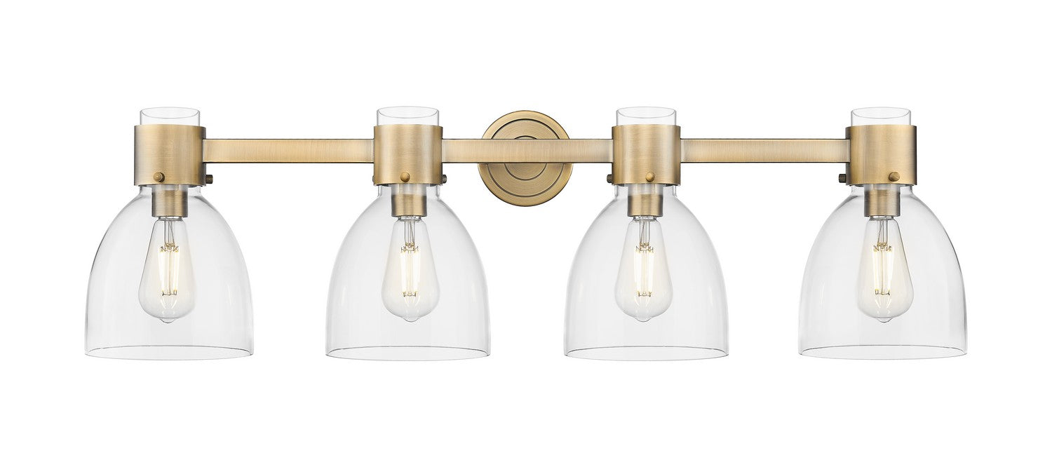 Innovations 464-4W-BB-G464D-7CL Four Light Bath Vanity, Brushed Brass