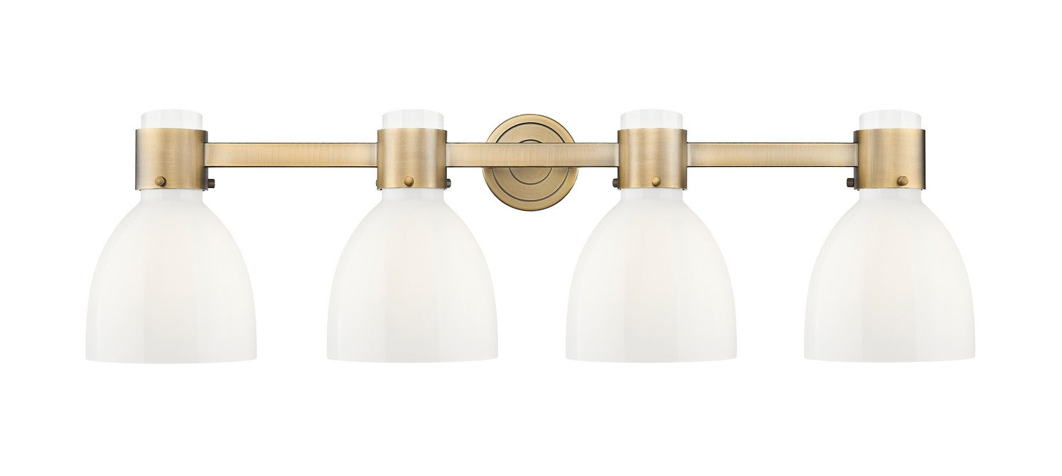 Innovations 464-4W-BB-G464D-7GW Four Light Bath Vanity, Brushed Brass