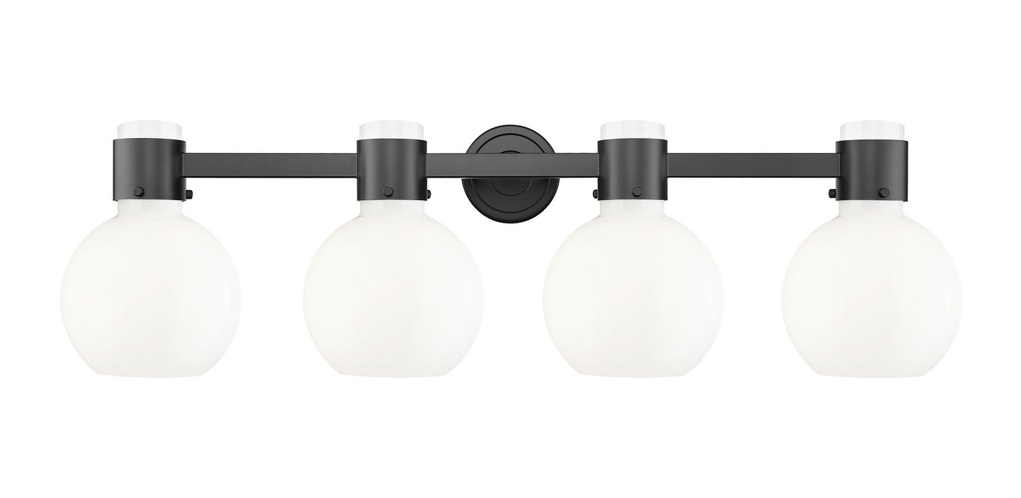 Innovations 464-4W-BK-G464B-7GW Four Light Bath Vanity, Matte Black