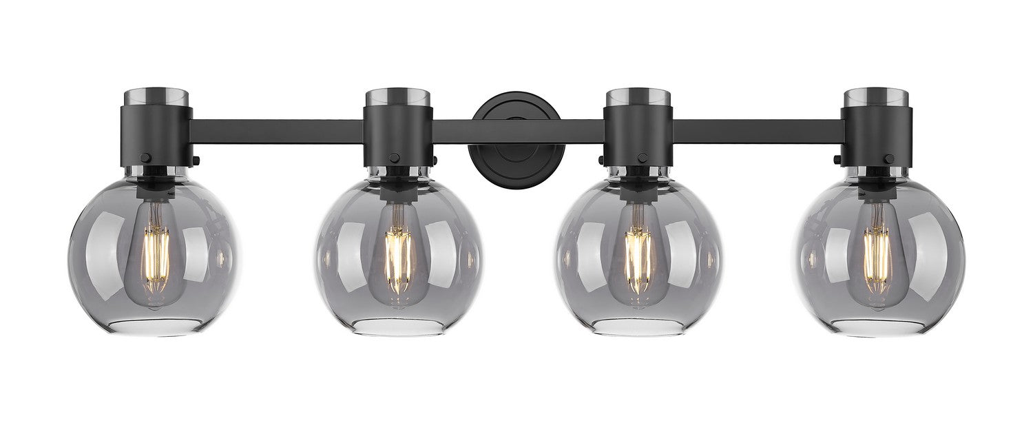 Innovations 464-4W-BK-G464B-7SM Four Light Bath Vanity, Matte Black